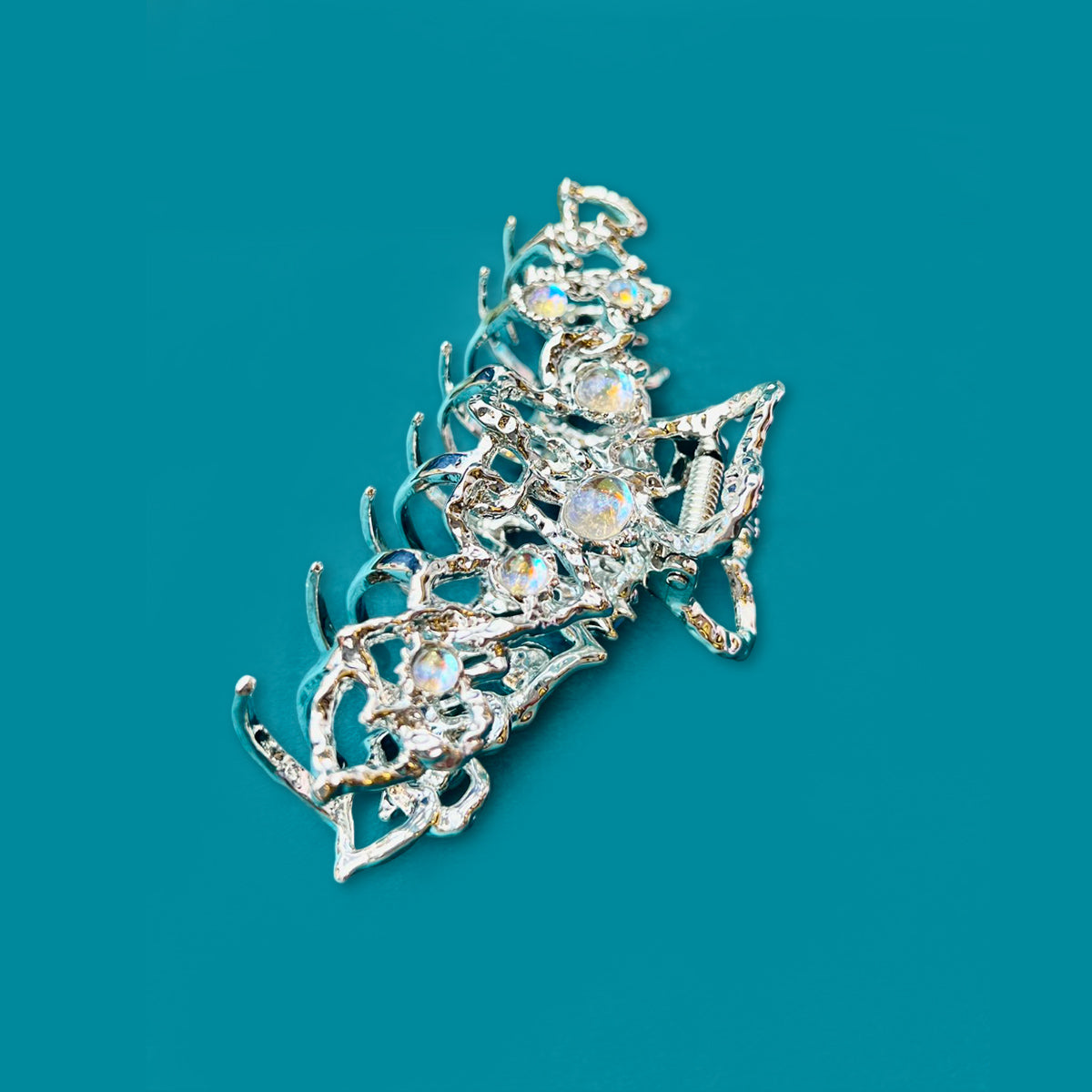Metal Moonstone Claw Clip, Nape Shark Clip