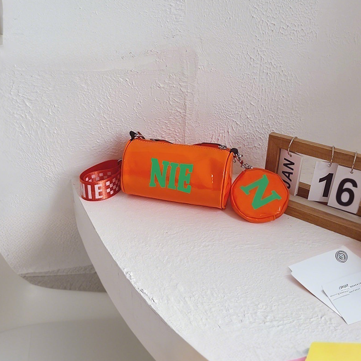 Shiny Crossbody Bag with Coin Pouch