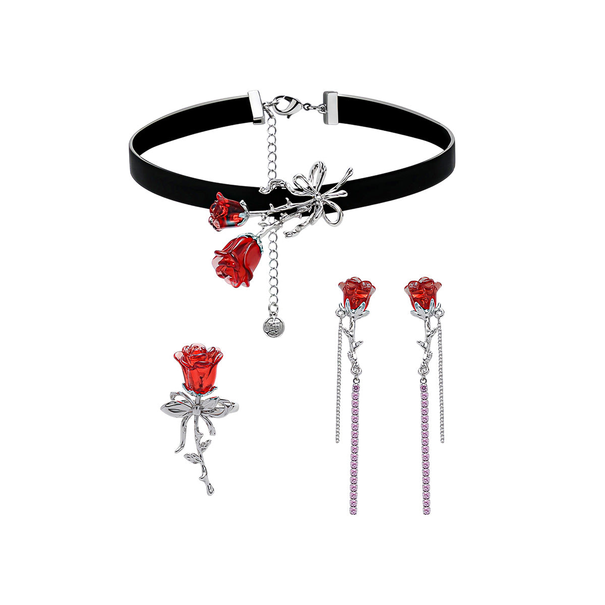 Rose Hot Girl Sweet & Cool Necklace/Earrings/Ring/Ear Clip【varieties】
