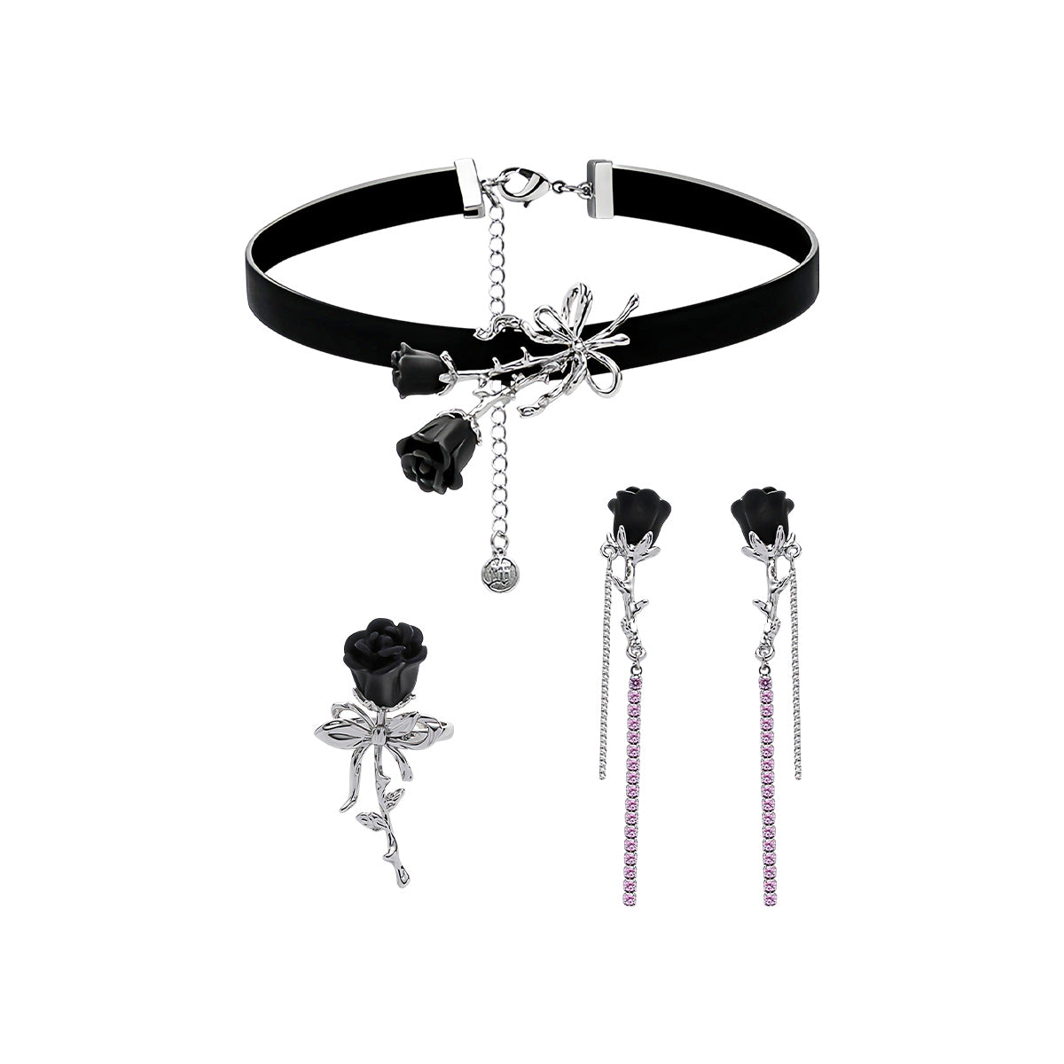 Rose Hot Girl Sweet & Cool Necklace/Earrings/Ring/Ear Clip【varieties】