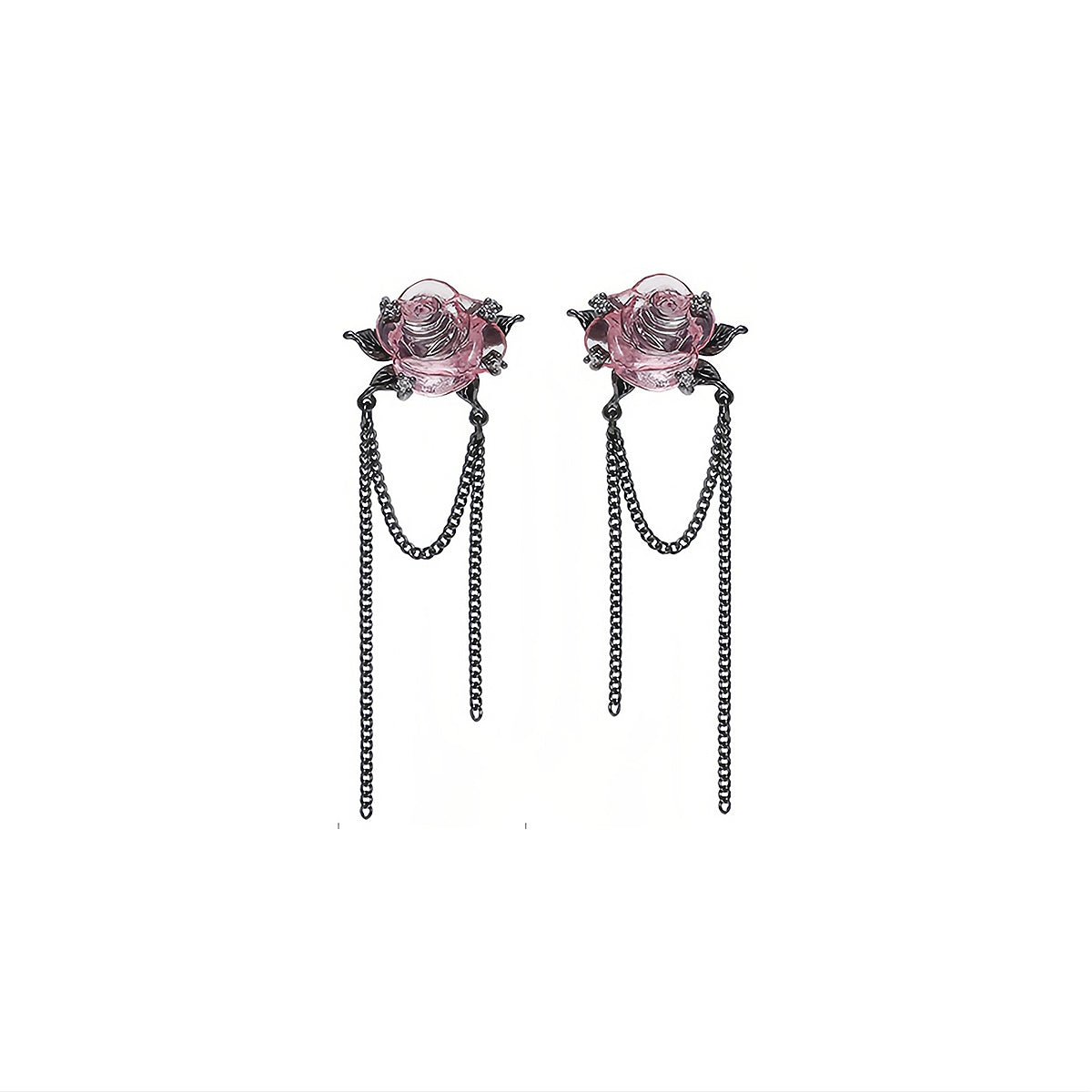 Pink Rose Dark Gothic Necklace/Earrings【varieties】