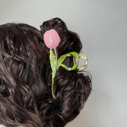 Stylish Single Tulip Metal Hair Claw Clip【varieties】