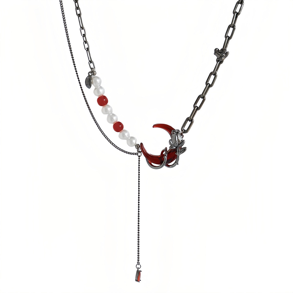 Blood Moon Rose Jewelry Set – Necklace / Bracelet / Earrings