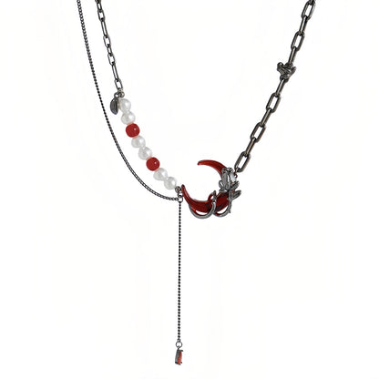 Blood Moon Rose Jewelry Set – Necklace / Bracelet / Earrings