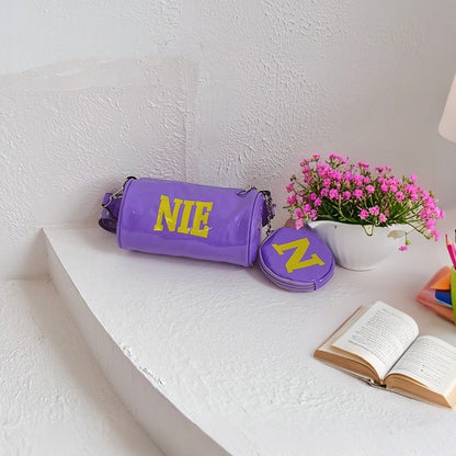 Shiny Crossbody Bag with Coin Pouch