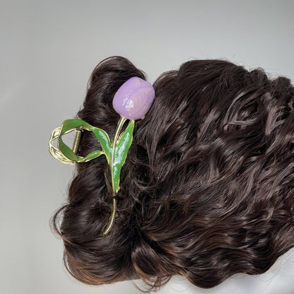 Stylish Single Tulip Metal Hair Claw Clip【varieties】