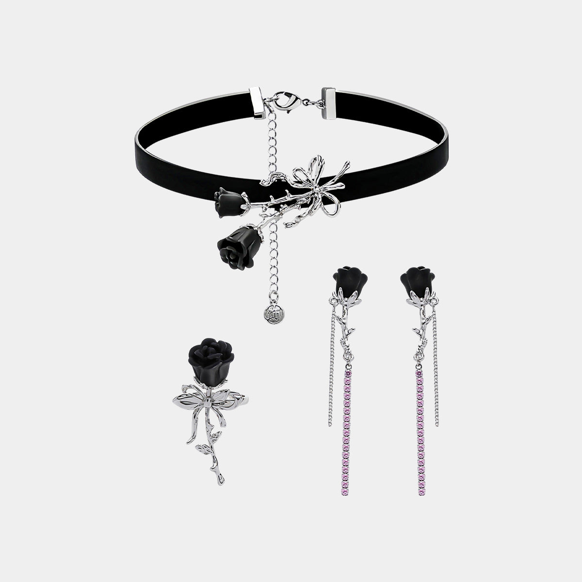 Rose Hot Girl Sweet & Cool Necklace/Earrings/Ring/Ear Clip【varieties】