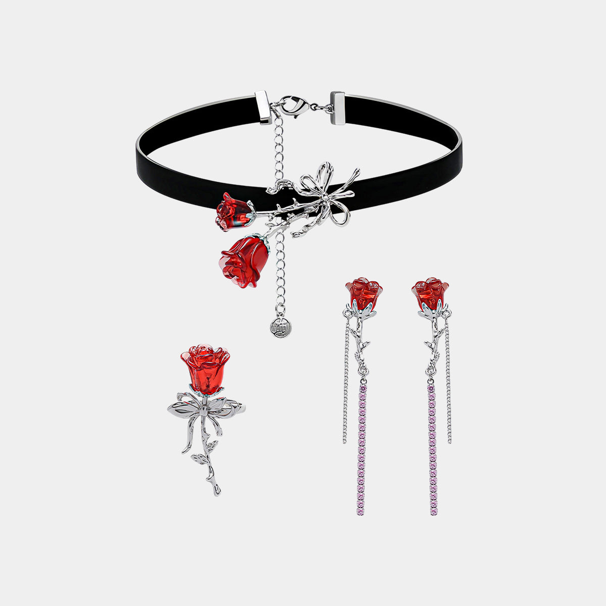 Rose Hot Girl Sweet & Cool Necklace/Earrings/Ring/Ear Clip【varieties】