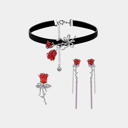 Rose Hot Girl Sweet & Cool Necklace/Earrings/Ring/Ear Clip【varieties】