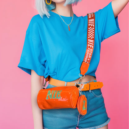 Shiny Crossbody Bag with Coin Pouch