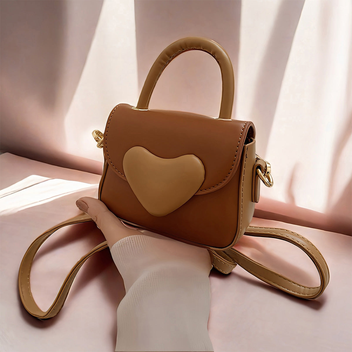 Heart-Shaped Mini Crossbody & Tote Bag