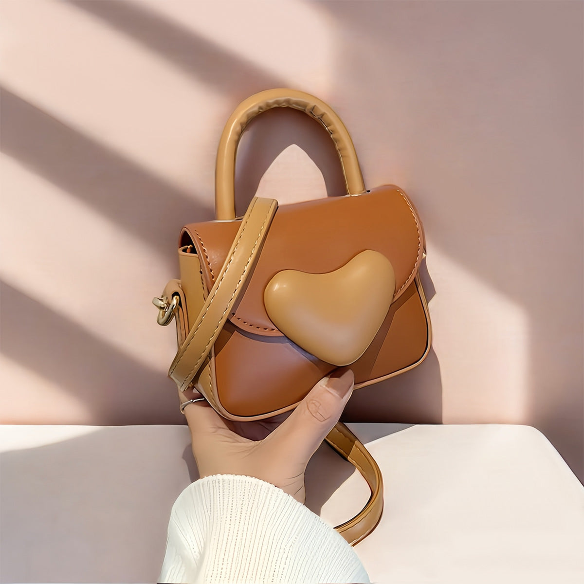 Heart-Shaped Mini Crossbody & Tote Bag