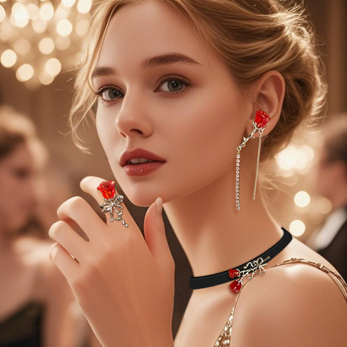 Rose Hot Girl Sweet & Cool Necklace/Earrings/Ring/Ear Clip【varieties】