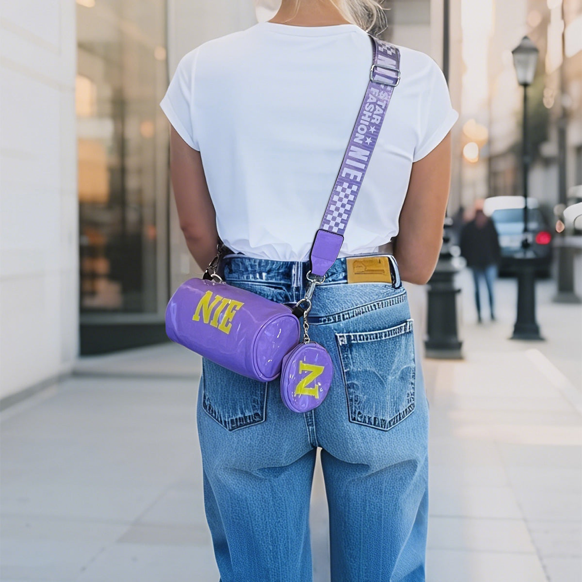 Shiny Crossbody Bag with Coin Pouch