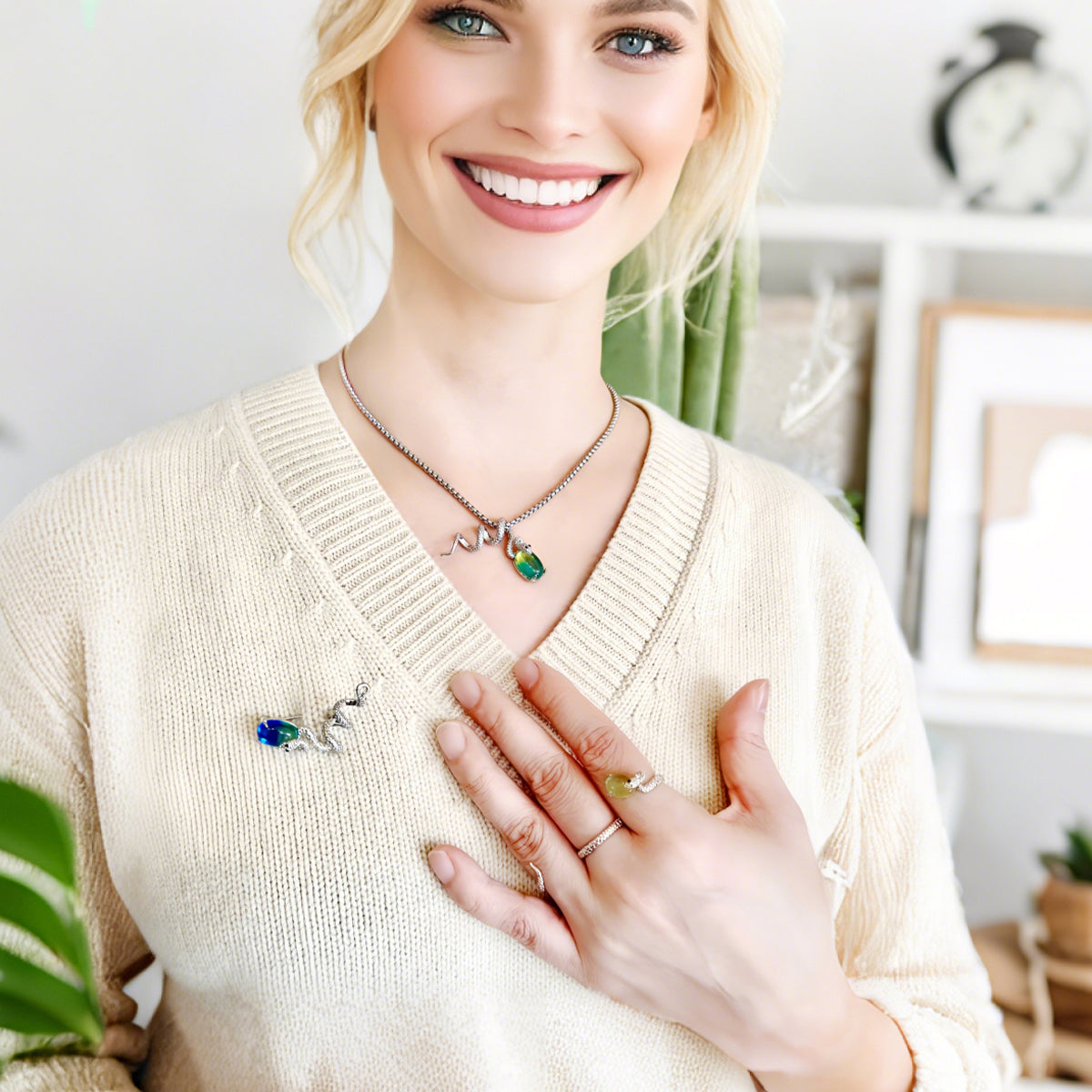 Snake Bone Chain Series-Necklace / Earrings / Ring / Brooch