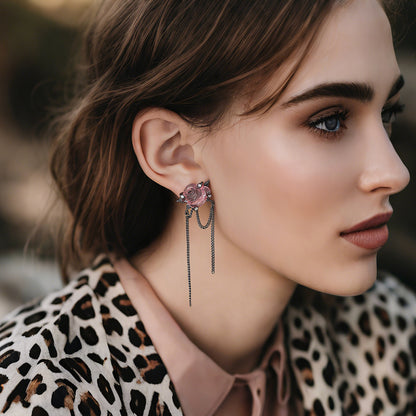 Pink Rose Dark Gothic Necklace/Earrings【varieties】