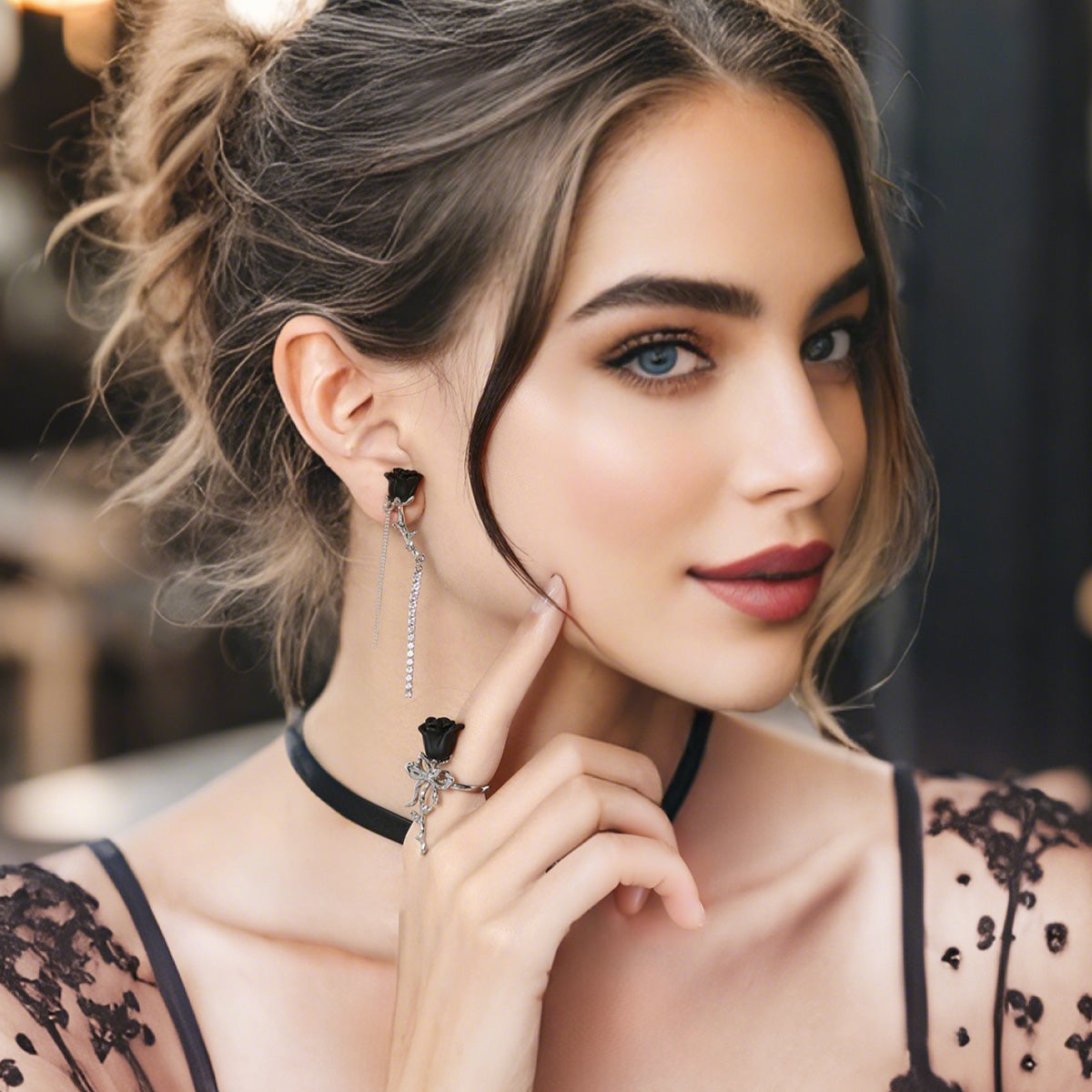 Rose Hot Girl Sweet & Cool Necklace/Earrings/Ring/Ear Clip【varieties】