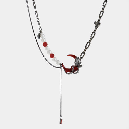 Blood Moon Rose Jewelry Set – Necklace / Bracelet / Earrings