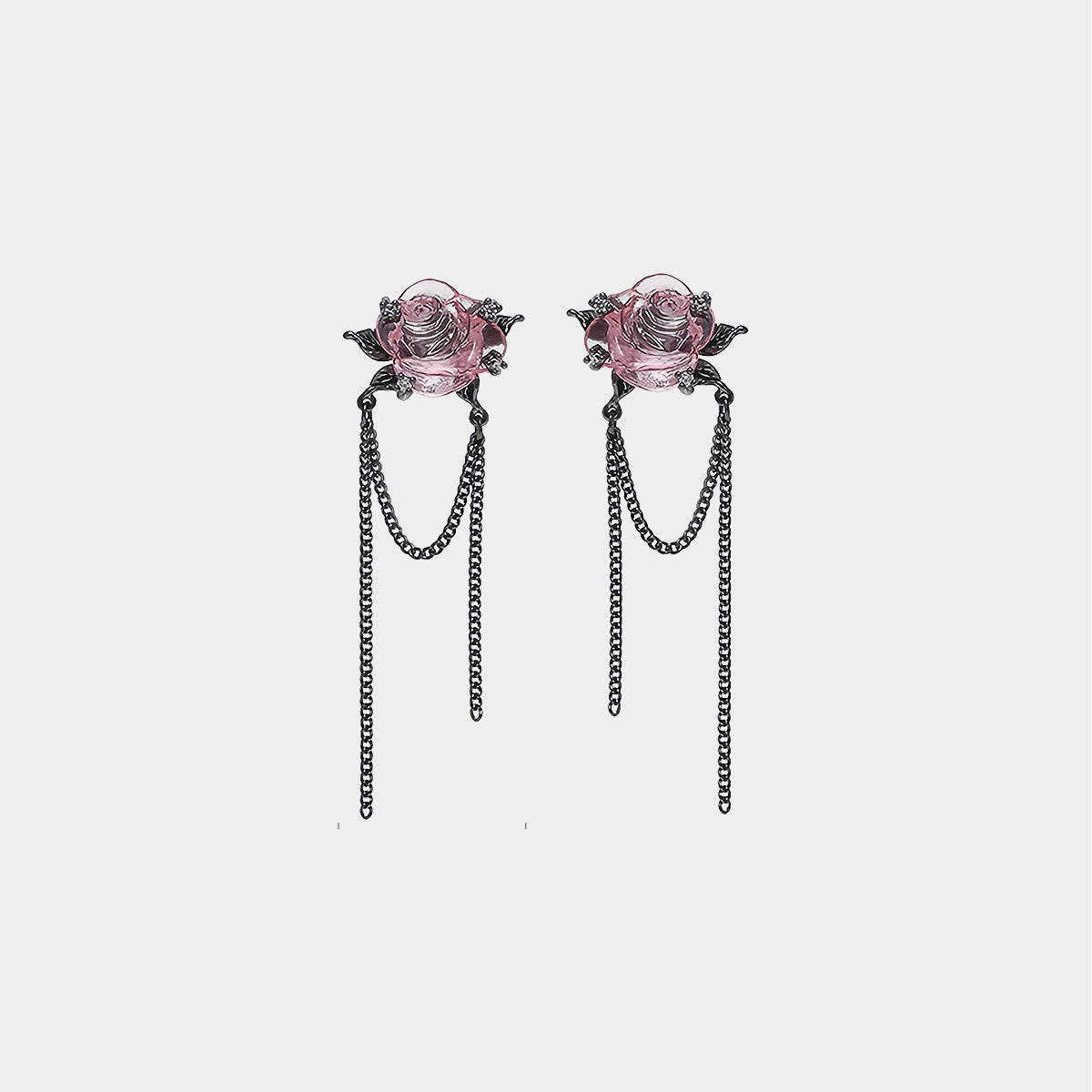 Pink Rose Dark Gothic Necklace/Earrings【varieties】